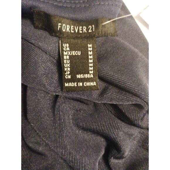 Forever 21 Bodycon Dress M Cobalt Blue High Neck Open Back Shimmer Beachy Boho - Picture 5 of 8